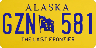 AK license plate GZN581