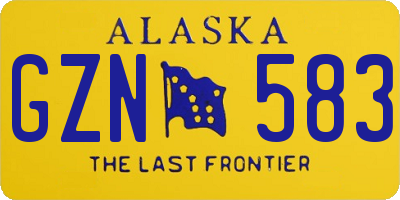 AK license plate GZN583