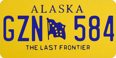 AK license plate GZN584