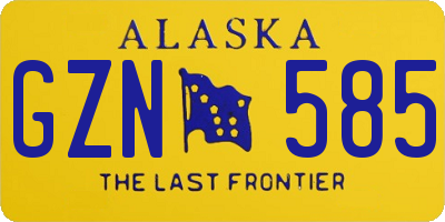 AK license plate GZN585