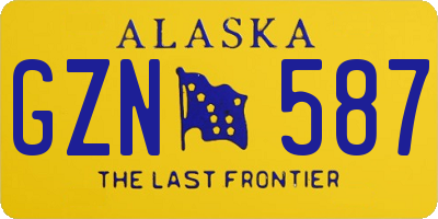 AK license plate GZN587