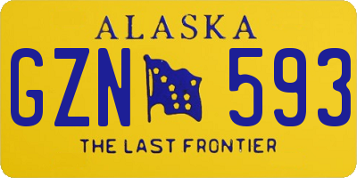 AK license plate GZN593