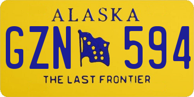 AK license plate GZN594