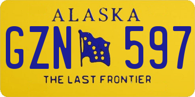AK license plate GZN597