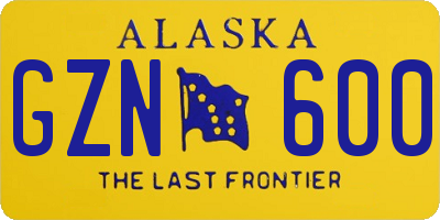 AK license plate GZN600