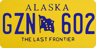 AK license plate GZN602