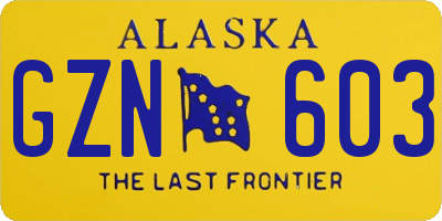 AK license plate GZN603