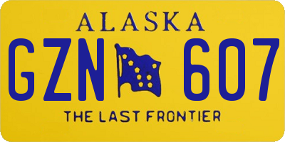 AK license plate GZN607