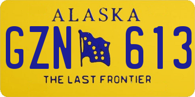 AK license plate GZN613