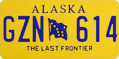 AK license plate GZN614