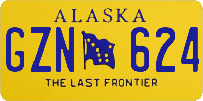 AK license plate GZN624