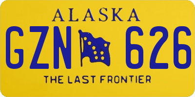 AK license plate GZN626