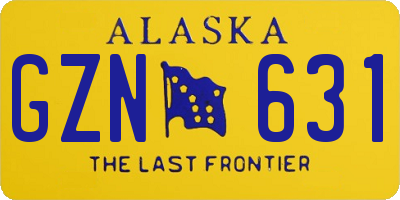 AK license plate GZN631