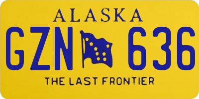 AK license plate GZN636