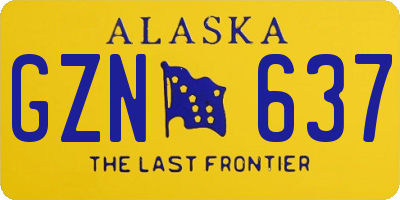 AK license plate GZN637