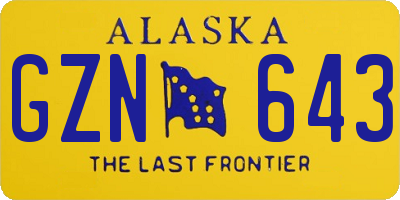 AK license plate GZN643