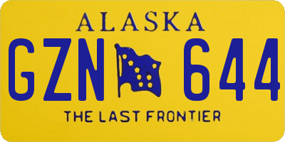 AK license plate GZN644