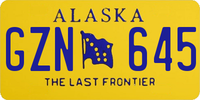 AK license plate GZN645