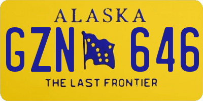 AK license plate GZN646