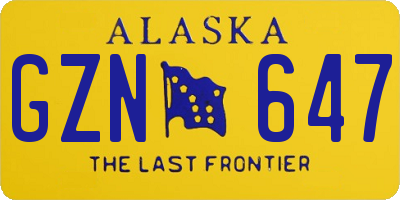 AK license plate GZN647