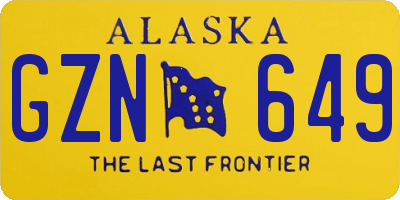 AK license plate GZN649