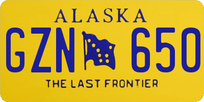 AK license plate GZN650