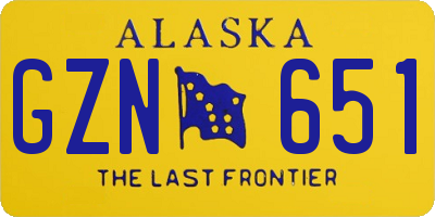 AK license plate GZN651