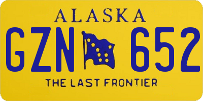 AK license plate GZN652