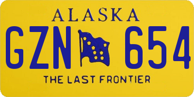 AK license plate GZN654