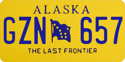 AK license plate GZN657