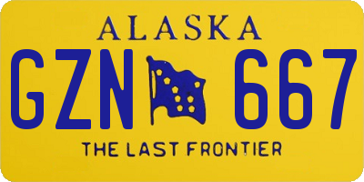 AK license plate GZN667