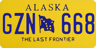AK license plate GZN668