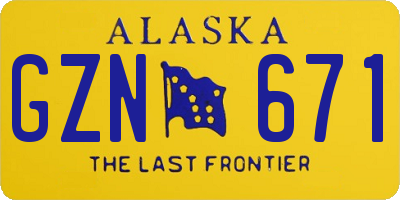 AK license plate GZN671