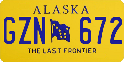 AK license plate GZN672