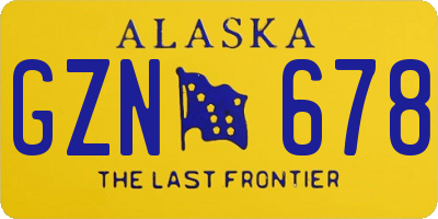 AK license plate GZN678