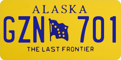 AK license plate GZN701