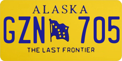 AK license plate GZN705