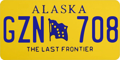 AK license plate GZN708