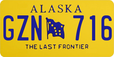 AK license plate GZN716