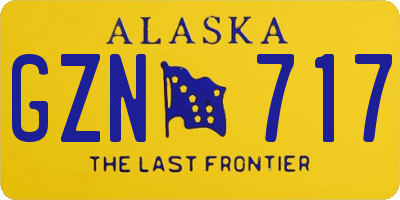 AK license plate GZN717