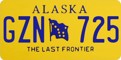 AK license plate GZN725