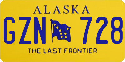 AK license plate GZN728