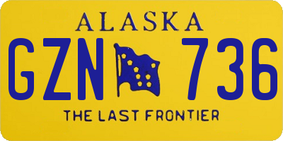 AK license plate GZN736