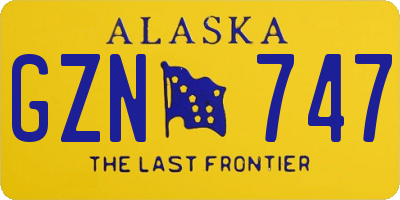 AK license plate GZN747