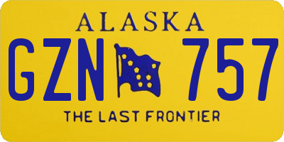 AK license plate GZN757