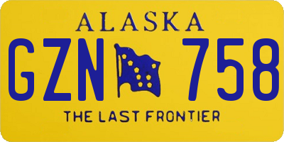 AK license plate GZN758