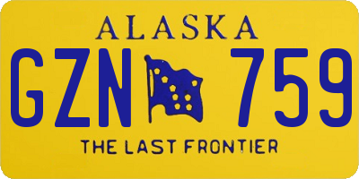 AK license plate GZN759