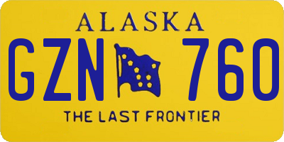 AK license plate GZN760