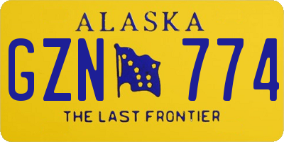 AK license plate GZN774