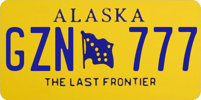 AK license plate GZN777